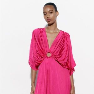 Zara Wrinkled Satin Effect Jumpsuit NEW
